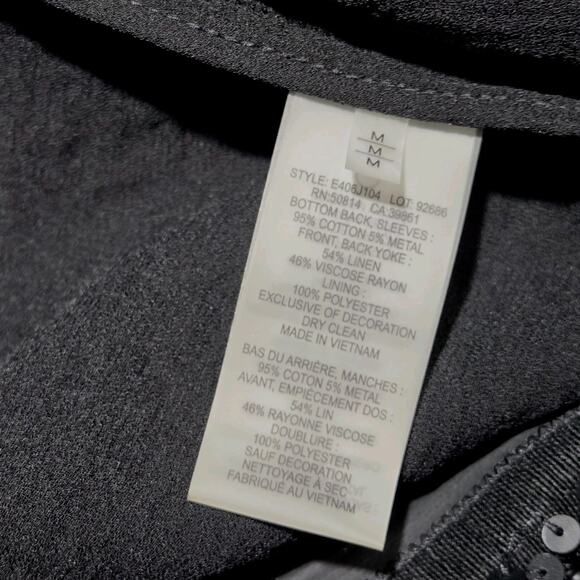 Elie Tahari Pearson Sequined Raw-Edge Jacket Black M MSP $448 WHIMSIGOTH Linen - Picture 10 of 10